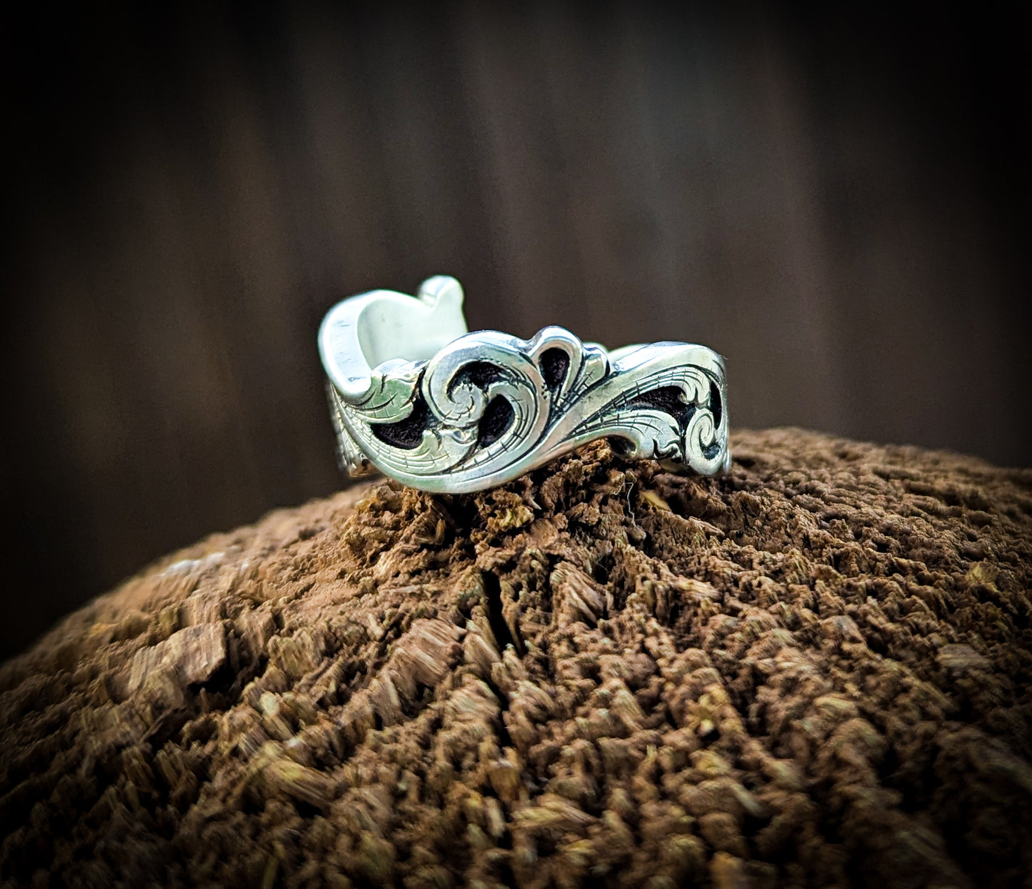 Adjustable Sterling Silver Scroll Wrap Ring