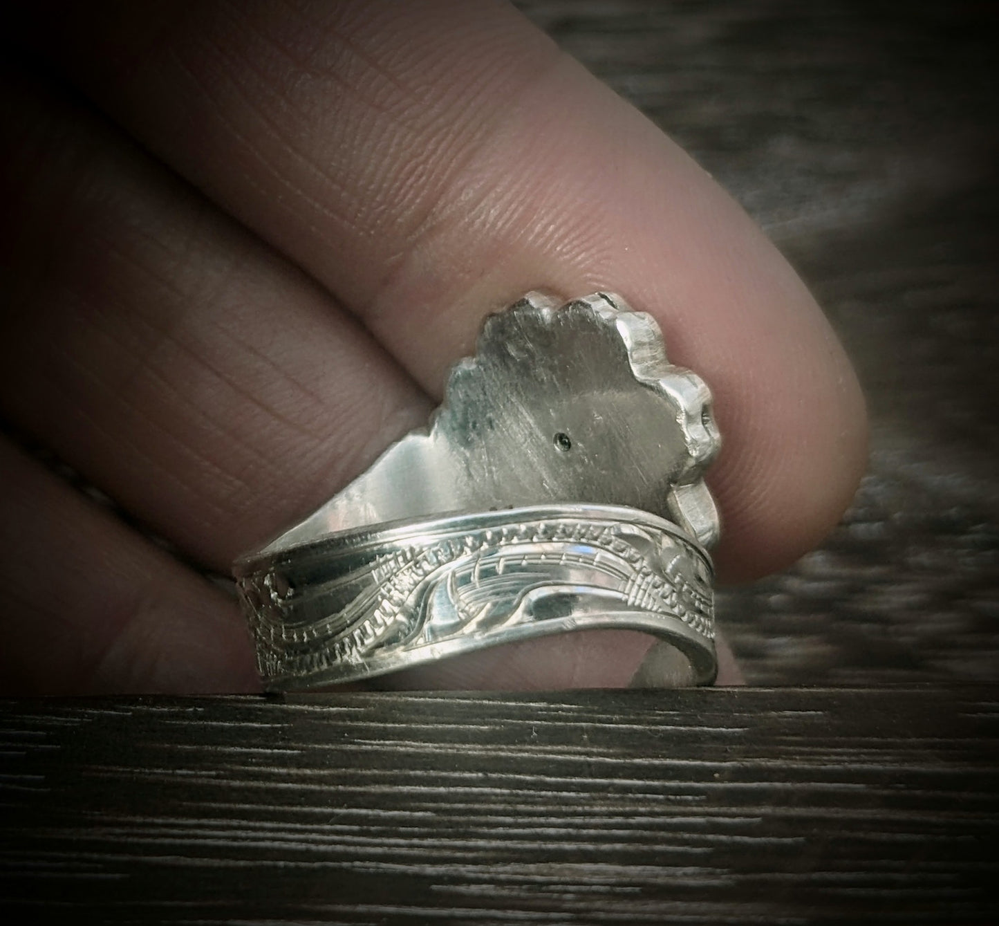 Engraved wrap around ring