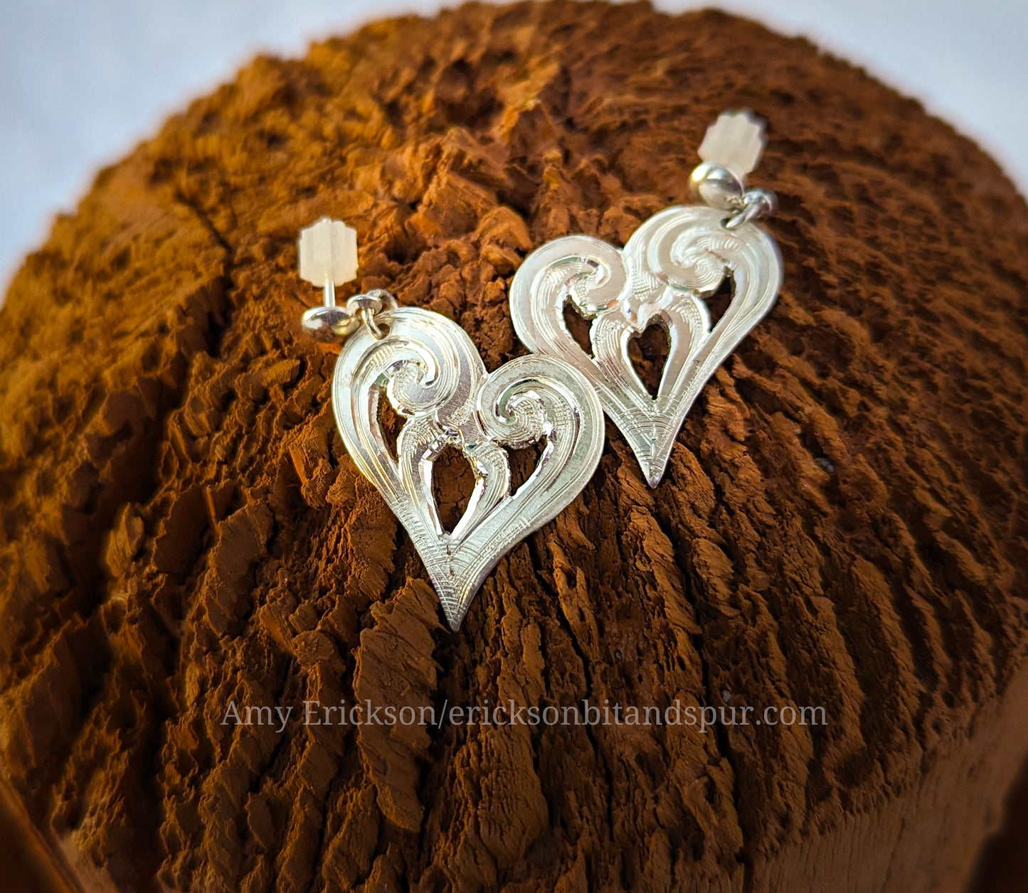 Western style heart earrings