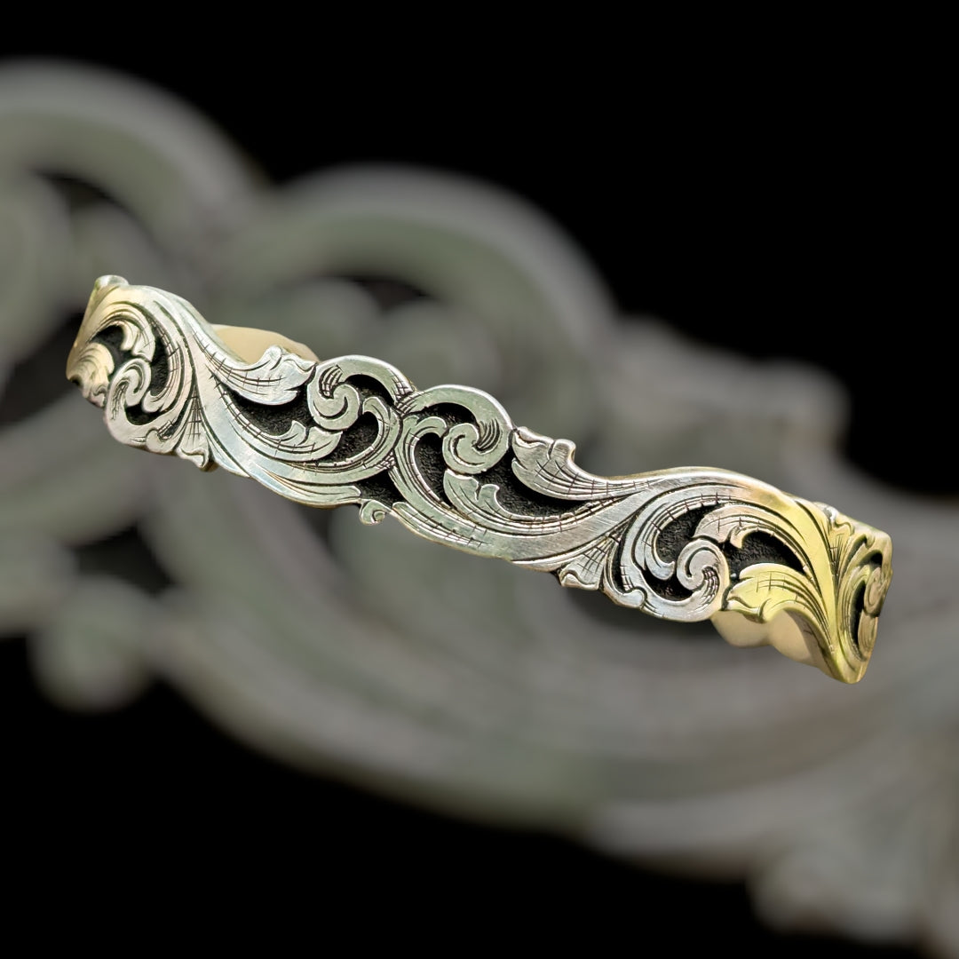 Sterling Silver Filigree overlay Scroll Bracelet