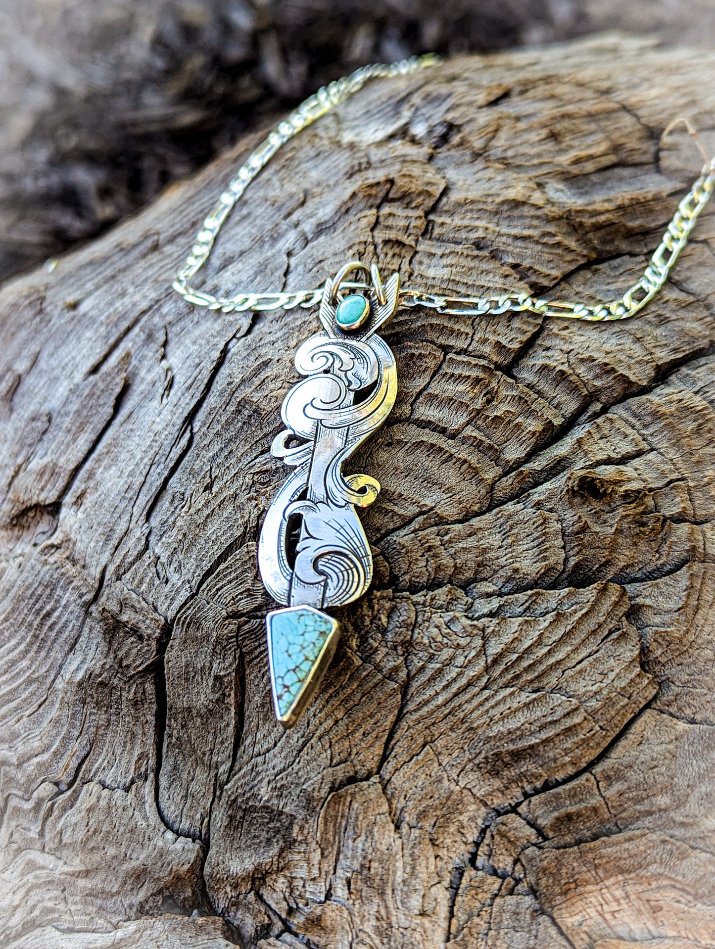 Handcrafted Turquoise Arrow Pendant Necklace