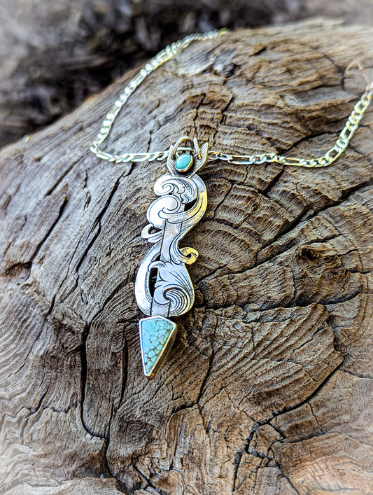 Handcrafted Turquoise Arrow Pendant Necklace
